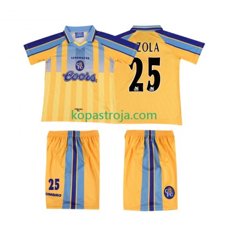 Billiga Fotbollströjor Chelsea ZOLA 25 1995 Retro Barn Borta tröja 1997 Kortärmad